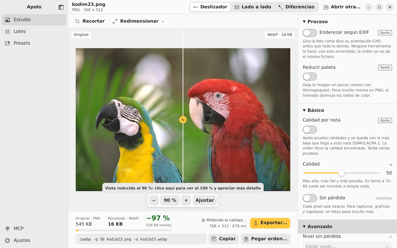 Apolo en Linux · GNOME: Estudio