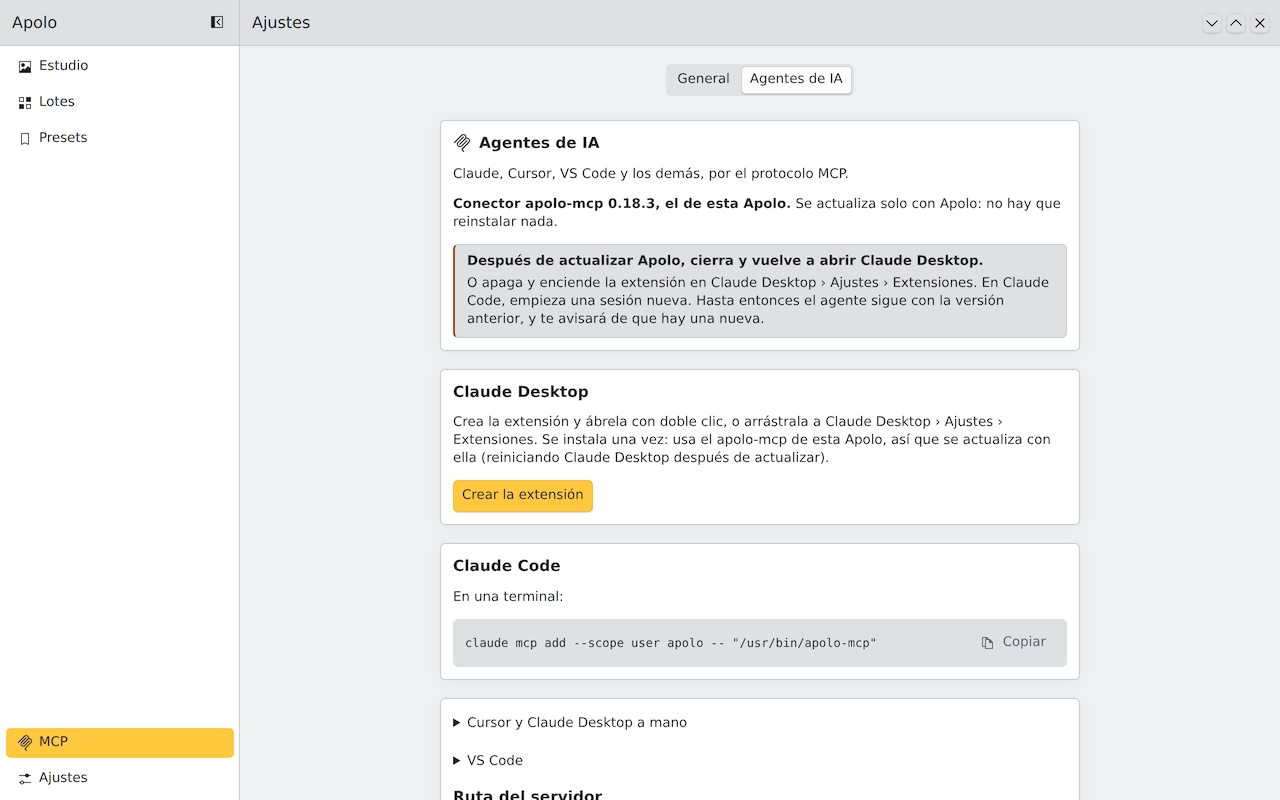 Apolo en Linux · KDE: Agentes