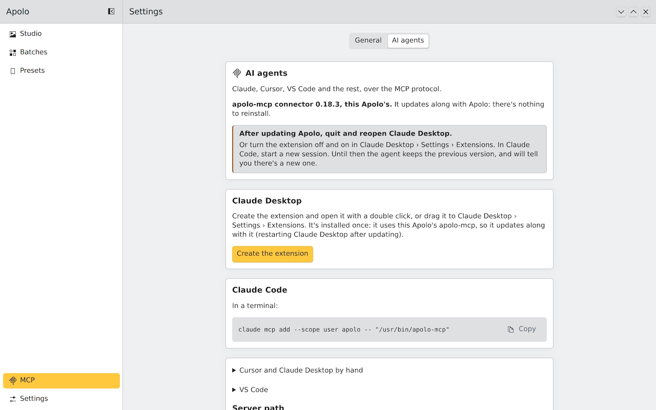 Apolo on Linux · KDE: Agents
