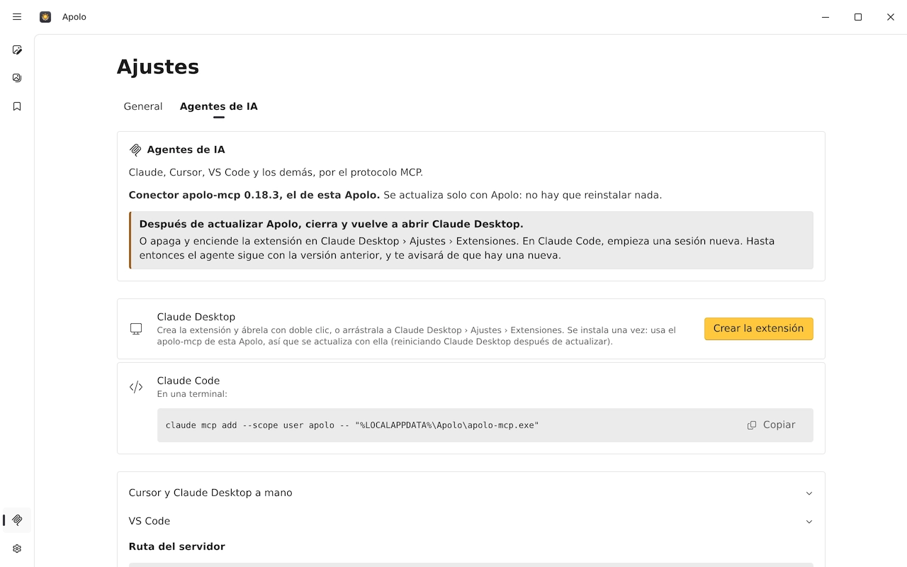 Apolo en Windows: Agentes